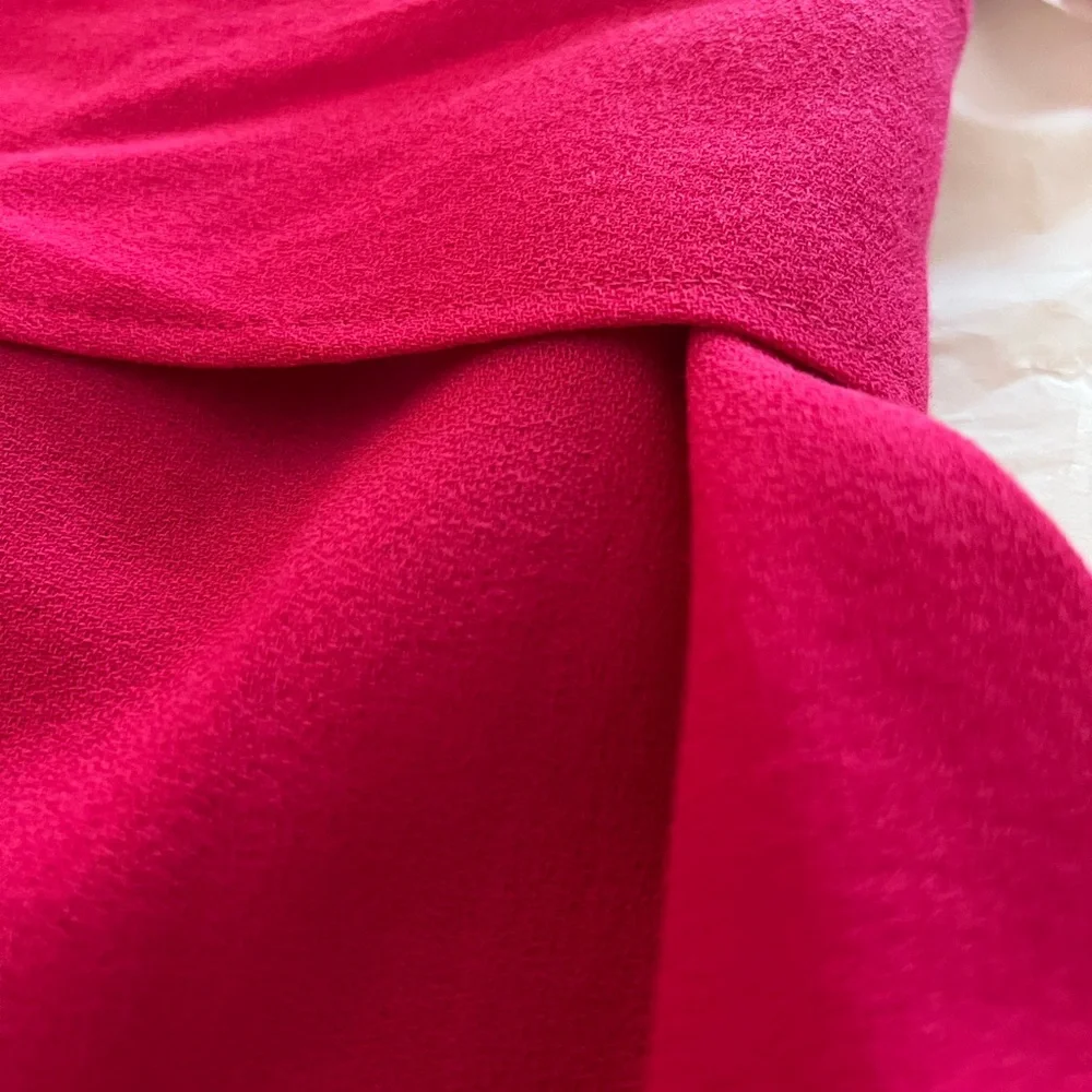 Jean Muir Studio belted statement blouse hot pink lucite belt power look 80s - Picture 13 of 13